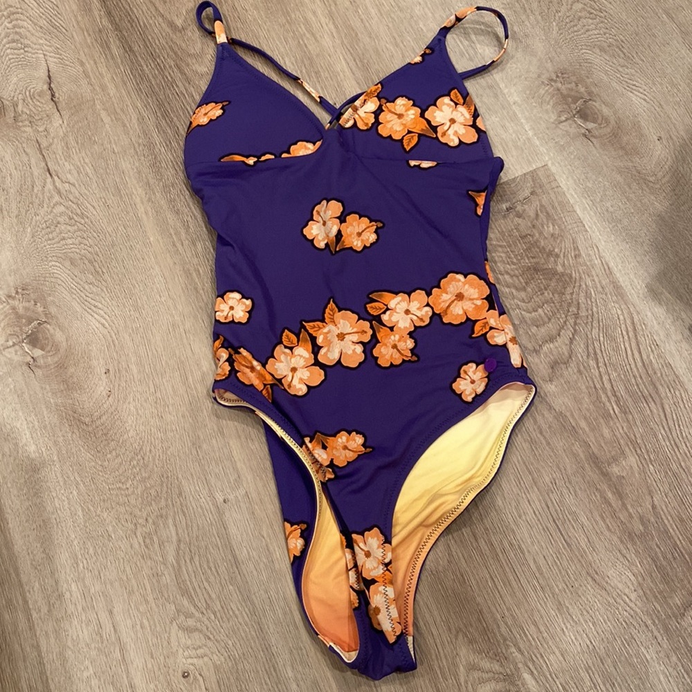 NWT Scotch & Soda Maison Floral Reversible One Piece Bathing Suit